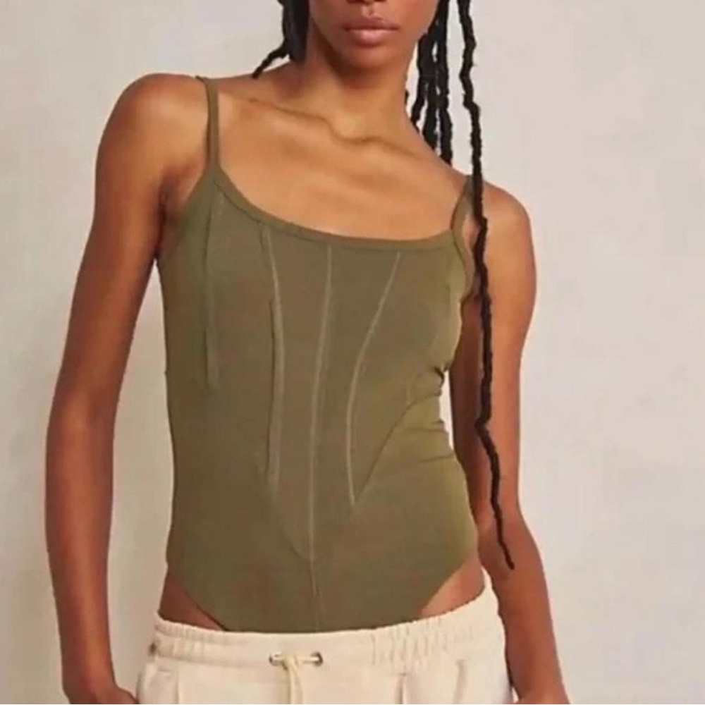 Intimately Free People Ribbed Olive Bodysuit
